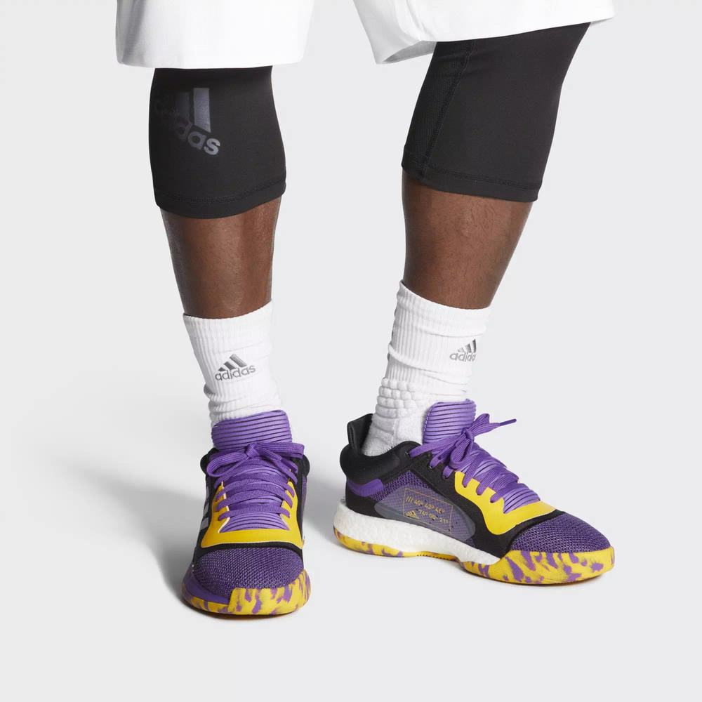 Adidas Marquee Boost Low Tenis De Basketball Morados Para Hombre (MX-19260)